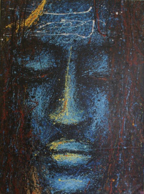 Meditative - acrylic on canvas - 32" x 48"