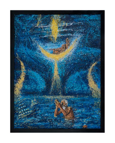 Varanasi blues - acrylic on canvas - 42" x 52"