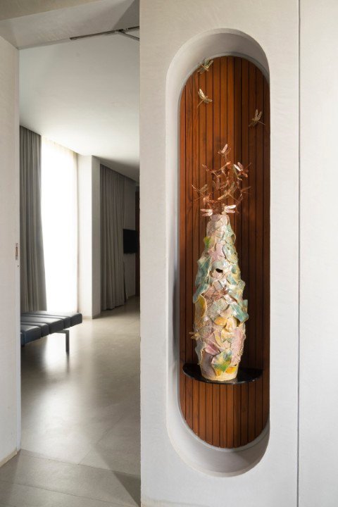 Vase — Ceramic and Copper — 48" ht